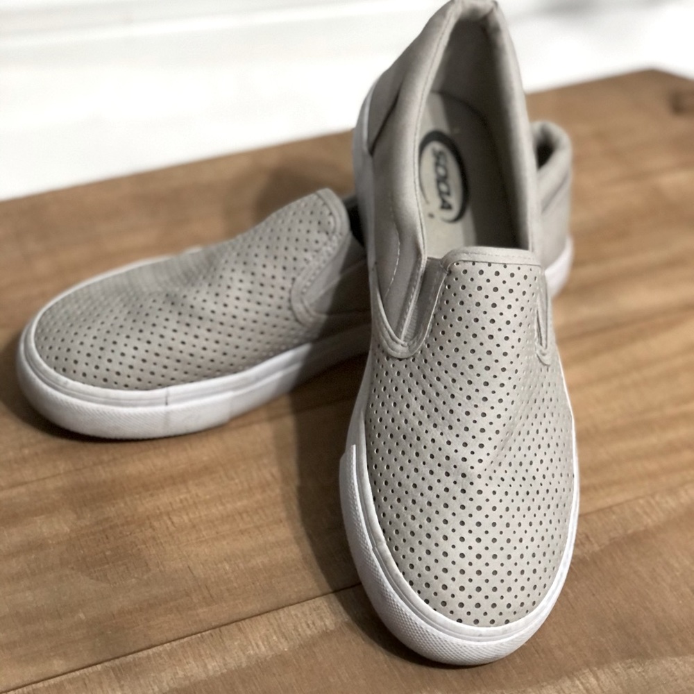 Size 9 - Soda Tracer Perforated Slip On Sneakers